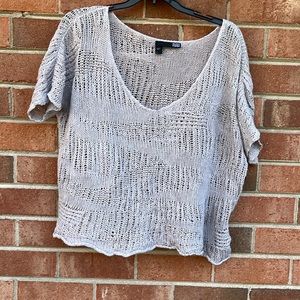 Eilleen Fisher cotton cropped lightweight sweater.